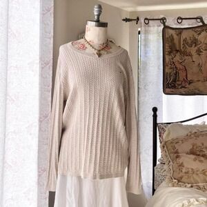 cream tommy hilfiger sweater‎